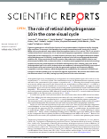 Cover page: The role of retinol dehydrogenase 10 in the cone visual cycle