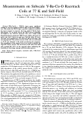 Cover page: Measurements on Subscale Y-Ba-Cu-O Racetrack Coils at 77 K and Self-Field