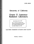 Cover page: ELECTRON TRANSFER IN DILUTE GOLD ALLOYS