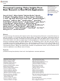 Cover page: Perceptual Learning: Policy Insights From Basic Research to Real-World Applications