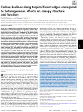 Cover page: Carbon declines along tropical forest edges correspond to heterogeneous effects on canopy structure and function