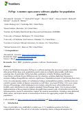 Cover page: PyPop: a mature open-source software pipeline for population genomics