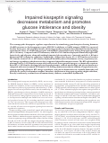 Cover page: Impaired kisspeptin signaling decreases metabolism and promotes glucose intolerance and obesity