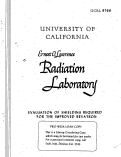 Cover page: EVALUATION OF SHIELDING REQUIRED FOR THE IMPROVED BEVATRON