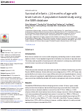 Cover page: Survival of infants ≤24 months of age with brain tumors: A population-based study using the SEER database