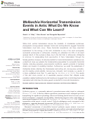 Cover page: Wolbachia Horizontal Transmission Events in Ants: What Do We Know and What Can We Learn?