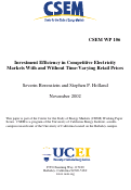 Cover page: Investment Efficiency in Competitive Electricity Markets With and Without Time-Varying Retail Prices