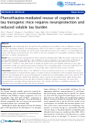 Cover page: Phenothiazine-mediated rescue of cognition in tau transgenic mice requires neuroprotection and reduced soluble tau burden