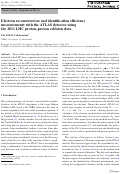 Cover page: Electron reconstruction and identification efficiency measurements with the ATLAS detector using the 2011 LHC proton–proton collision data