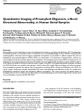 Cover page: Quantitative Imaging of Preamyloid Oligomers, a Novel Structural Abnormality, in Human Atrial Samples