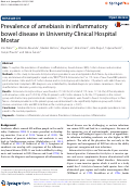 Cover page: Prevalence of amebiasis in inflammatory bowel disease in University Clinical Hospital Mostar