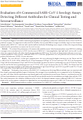 Cover page: Evaluation of 6 Commercial SARS-CoV-2 Serology Assays Detecting Different Antibodies for Clinical Testing and Serosurveillance.