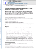 Cover page: Physician Perspectives on the Use of Beta Blockers in Heart Failure With Preserved Ejection Fraction.