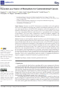 Cover page: Exosomes as a Source of Biomarkers for Gastrointestinal Cancers.