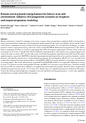 Cover page: Remote sensing-based energy balance for lettuce in an arid environment: influence of management scenarios on irrigation and evapotranspiration modeling