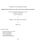 Cover page: Multiple Testing and False Discovery Rate Control: Theory, Methods and Algorithms