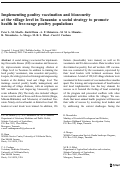 Cover page: Implementing poultry vaccination and biosecurity at the village level in Tanzania: a social strategy to promote health in free-range poultry populations