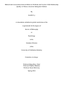 Cover page: Bidirectional Associations between Behavior Problems and Teacher-Child Relationship Quality in Chinese American Immigrant Children