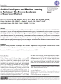 Cover page: Artificial Intelligence and Machine Learning in Pathology: The Present Landscape of Supervised Methods