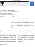 Cover page: Inferior vena cava filters in patients with cancer and venous thromboembolism (VTE): patterns of use and outcomes