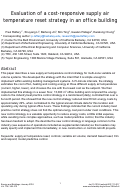 Cover page: Evaluation of a cost-responsive supply air temperature reset strategy in an office building