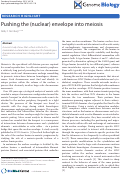 Cover page: Pushing the (nuclear) envelope into meiosis