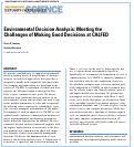 Cover page: Environmental Decision Analysis: Meeting the Challenges of Making Good Decisions at CALFED