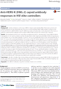 Cover page: Anti-HERV-K (HML-2) capsid antibody responses in HIV elite controllers