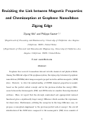 Cover page: Revisiting the link between magnetic properties and chemisorption at graphene nanoribbon zigzag edge