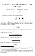 Cover page: Solutions to Monthly Problems 11456 and 11457