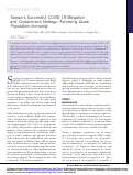 Cover page: Taiwan’s Successful COVID-19 Mitigation and Containment Strategy: Achieving Quasi Population Immunity