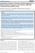 Cover page: Quantitative Analysis of Protein and Gene Expression in Salivary Glands of Sjogren’s-Like Disease NOD Mice Treated by Bone Marrow Soup