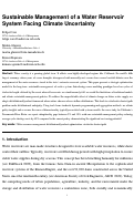 Cover page: Sustainable Management of a Water Reservoir System Facing Climate Uncertainty