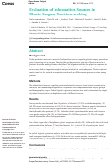 Cover page: Evaluation of Information Sources in Plastic Surgery Decision-making