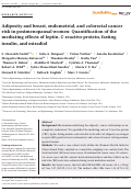 Cover page: Adiposity and breast, endometrial, and colorectal cancer risk in postmenopausal women: Quantification of the mediating effects of leptin, C‐reactive protein, fasting insulin, and estradiol