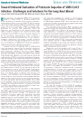 Cover page: Toward Unbiased Evaluation of Postacute Sequelae of SARS-CoV-2 Infection: Challenges and Solutions for the Long Haul Ahead