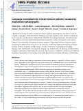 Cover page: Language Neuroplasticity in Brain Tumor Patients Revealed by Magnetoencephalography