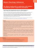 Cover page: The effects of palbociclib in combination with radiation in preclinical models of aggressive meningioma