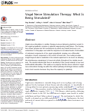 Cover page: Vagal Nerve Stimulation Therapy: What Is Being Stimulated?