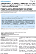 Cover page: The Effectiveness of Inodilators in Reducing Short Term Mortality among Patient with Severe Cardiogenic Shock: A Propensity-Based Analysis