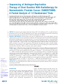 Cover page: Sequencing of Androgen-Deprivation Therapy of Short Duration With Radiotherapy for Nonmetastatic Prostate Cancer (SANDSTORM): A Pooled Analysis of 12 Randomized Trials