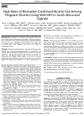 Cover page: High Rates of Biomarker-Confirmed Alcohol Use Among Pregnant Women Living With HIV in South Africa and Uganda