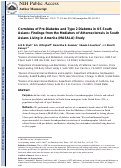 Cover page: Correlates of prediabetes and type II diabetes in US South Asians: findings from the Mediators of Atherosclerosis in South Asians Living in America (MASALA) study