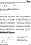 Cover page: Abnormal levels of vascular endothelial biomarkers in schizophrenia