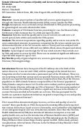 Cover page: Female Veterans Perceptions of Quality and Access to Gynecological Care, An Extension.