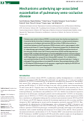 Cover page: Mechanisms underlying age-associated exacerbation of pulmonary veno-occlusive disease