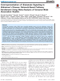 Cover page: Overrepresentation of Glutamate Signaling in Alzheimer's Disease: Network-Based Pathway Enrichment Using Meta-Analysis of Genome-Wide Association Studies