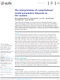 Cover page: The interpretation of computational model parameters depends on the context