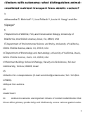 Cover page: Vectors with autonomy: what distinguishes animal‐mediated nutrient transport from abiotic vectors?