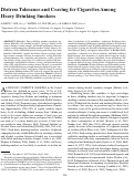 Cover page: Distress Tolerance and Craving for Cigarettes Among Heavy Drinking Smokers.